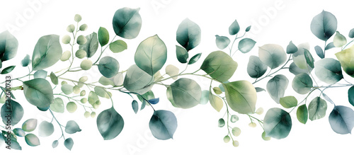 Water color floral leaves isolated in transparent PNG © Naveenkrishna