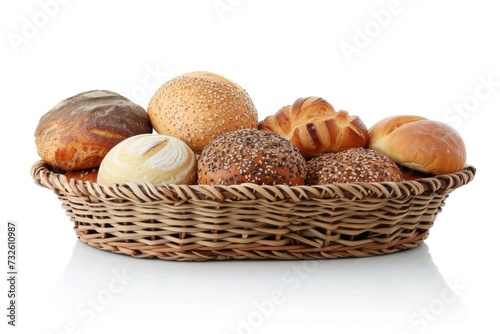 Assorted Bread Types in a Basket © lublubachka