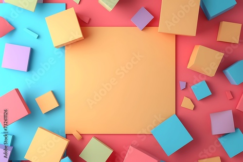 Abstract colorful square wallpaper background.