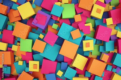 Abstract colorful square wallpaper background.