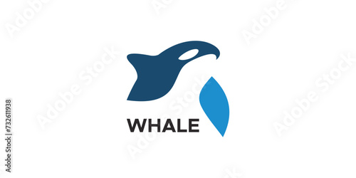 a whale-themed graphic image waving, on a white background. graphic vector base.