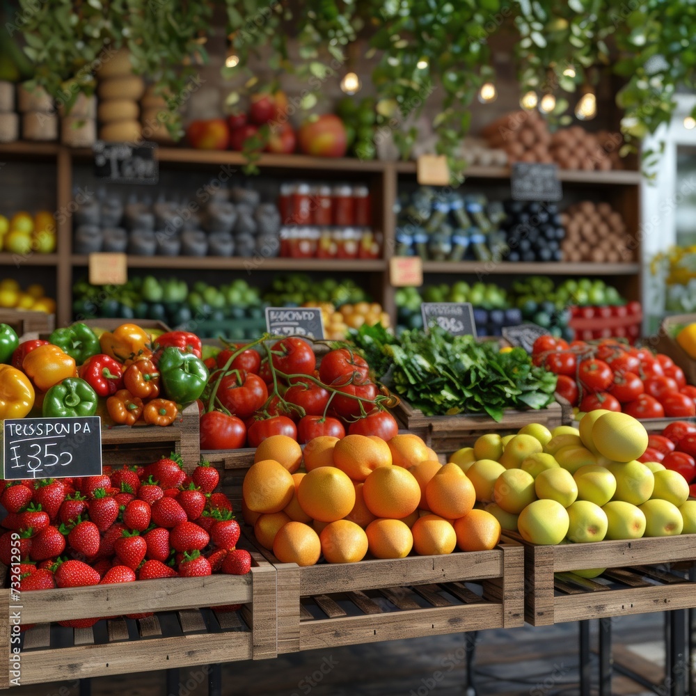 A Produce Section Bursting With Fresh Fruits and Vegetables