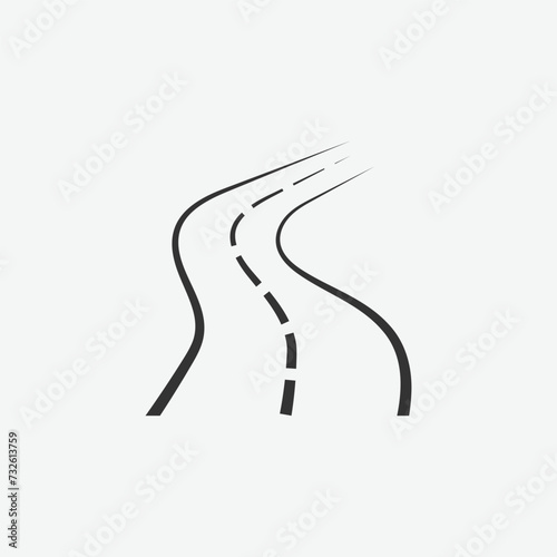 Road icon symbol vector logo element. Map, navigation, direction and travel. Vector element for graphic, website, ui ux, mobile app interface design