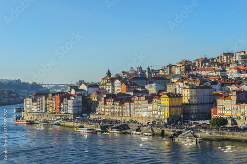 Douro river and Ribeira district, Porto, Portugal