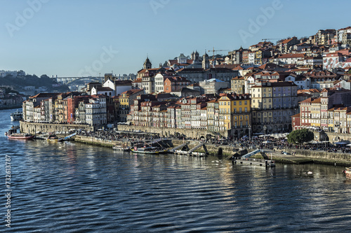 Douro river and Ribeira district, Porto, Portugal