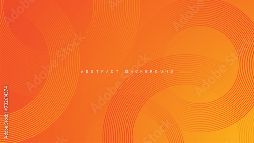 Orange gradient abstract background circle lines decorative design vector. photo