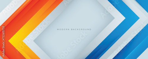 Abstract modern background blue and orange color shape decorative design vector