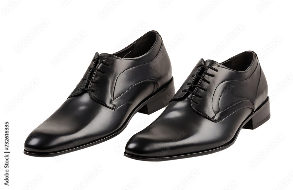 Pair of male black shoes on transparent background Pair of male black shoes on transparent background