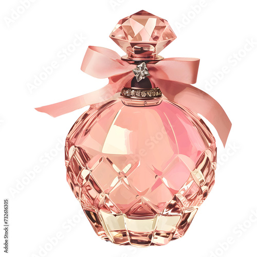 pink perfume bottle with ribbon. bottle by crystal clear glass, exuding beauty and elegance, perfect for   Valentine and any special occasion  
