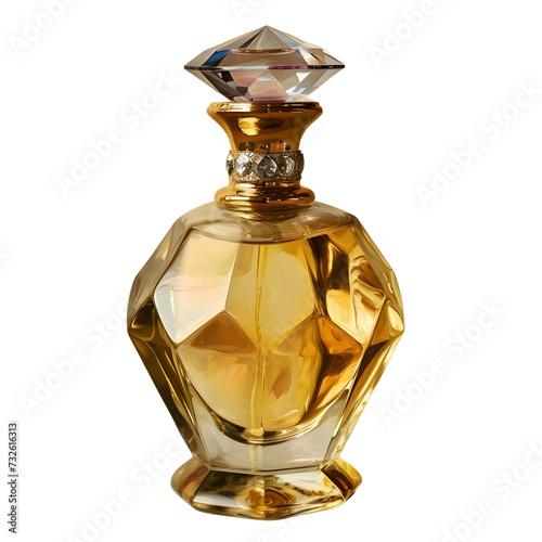 Vintage style gold perfume bottle  illustration.