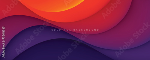 Colorful abstract wavy papercut layers background gradient shape design vector