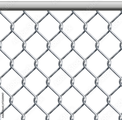 chain link fence wire mesh steel metal isolated on transparent background. Art design gate made. Prison barrier, secured property.