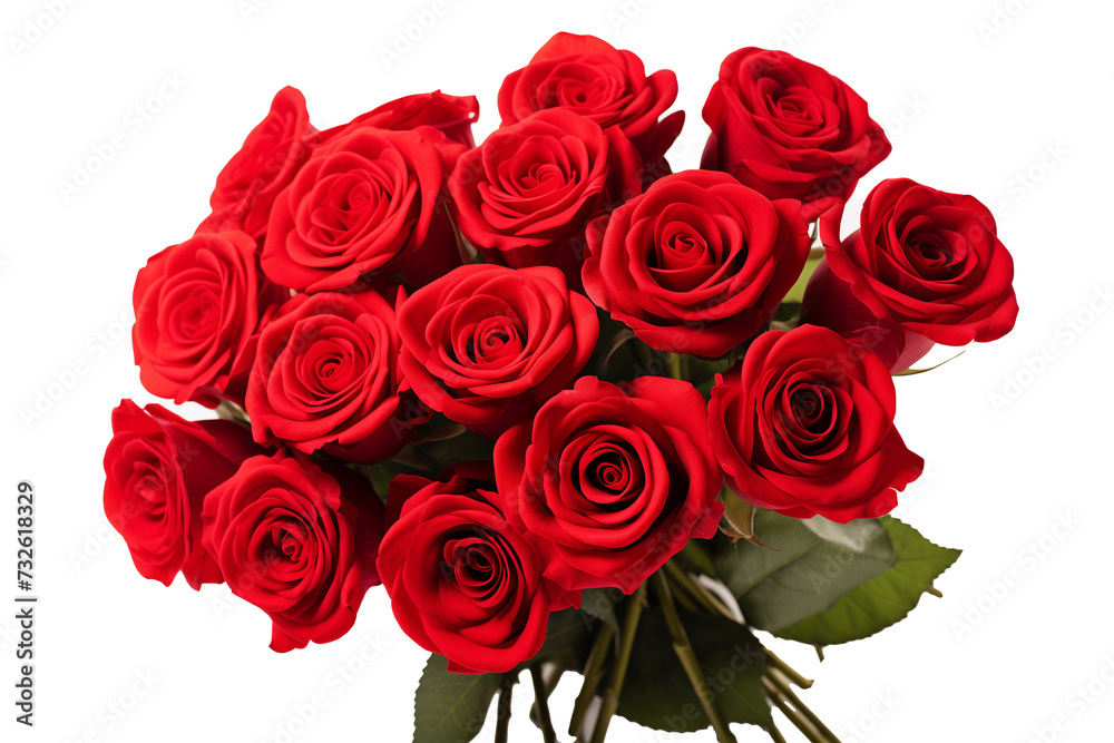 A bouquet of red roses on a white background. A bouquet of red roses on a white background.