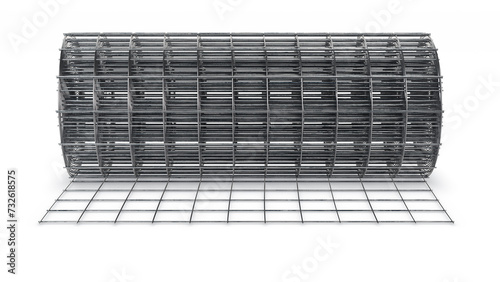 Metal wire roll isolated. 3d rendering