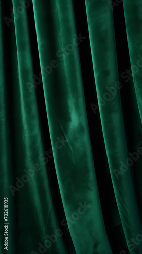 Green velvet curtain background