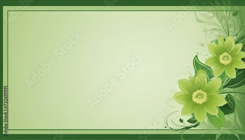 green background with flowers