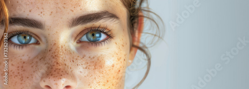Melasma on the skin, pigmentation problems. The concept of skin care, for a design postcard, banner, flyer with a place to copy photo