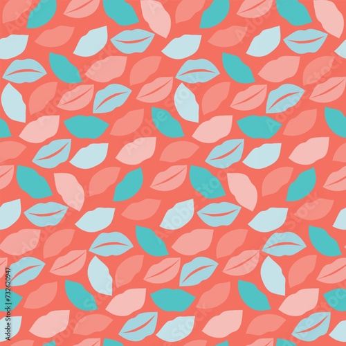 Seamless pattern with lips contour in pastel color