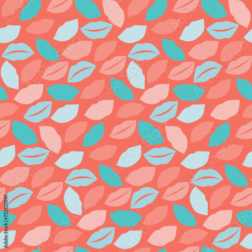Wallpaper Mural Seamless pattern with lips contour in pastel color Torontodigital.ca