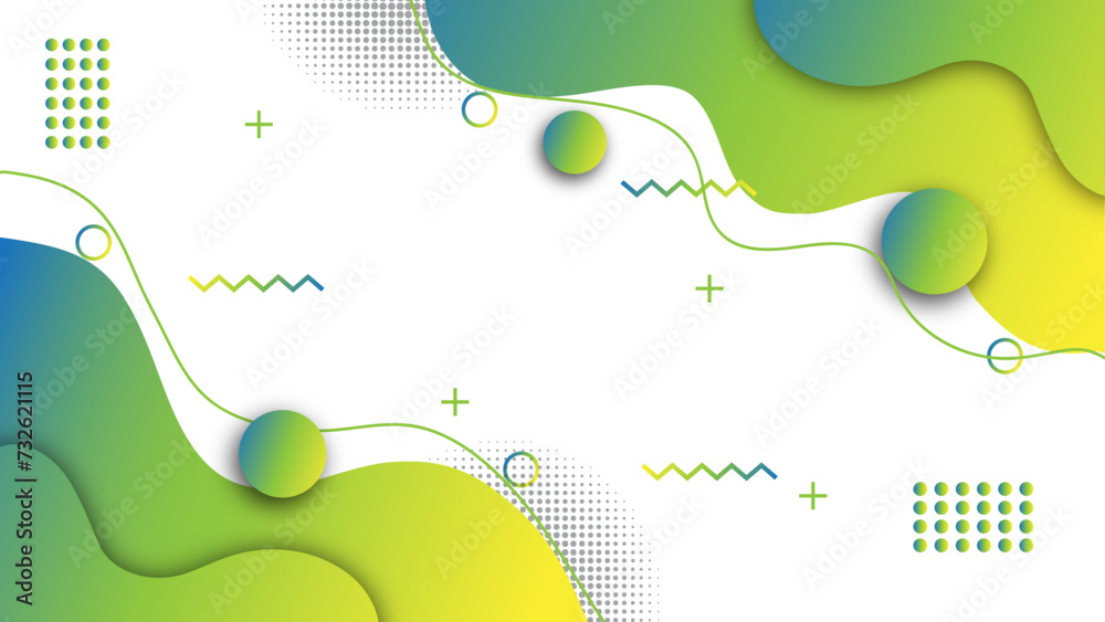 Abstract green colorful template banner with gradient color and small polka dot technology background Design with liquid shape vector design
