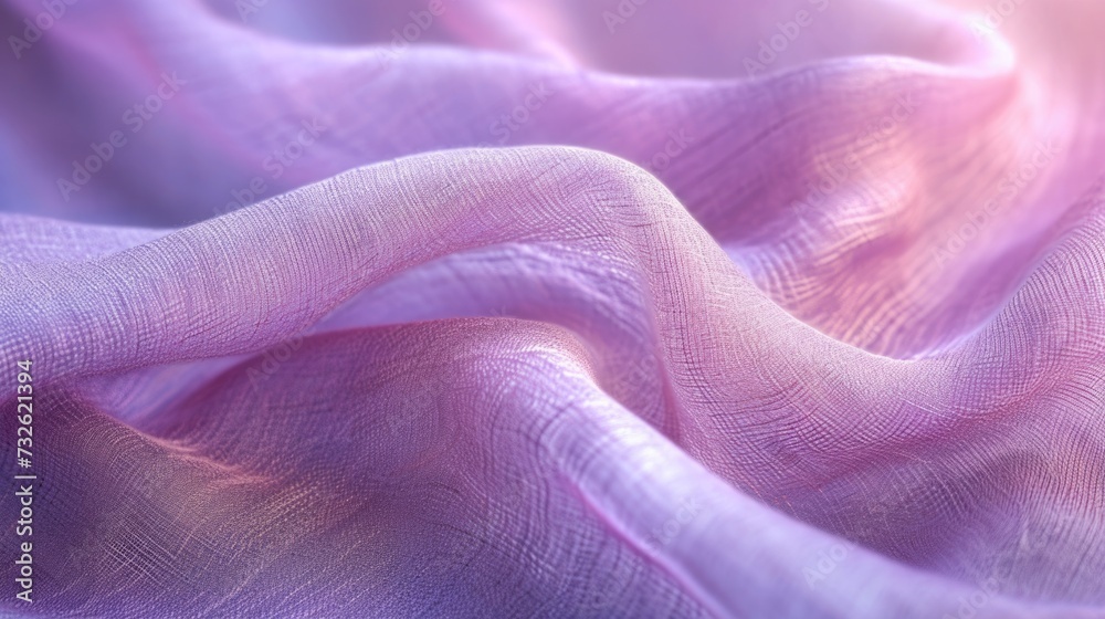 fabric in a soft, hypothetical Gentle Lilac, showcasing the material's delicate texture and soothing color, occupying the whole screen with its elegant, modern look
