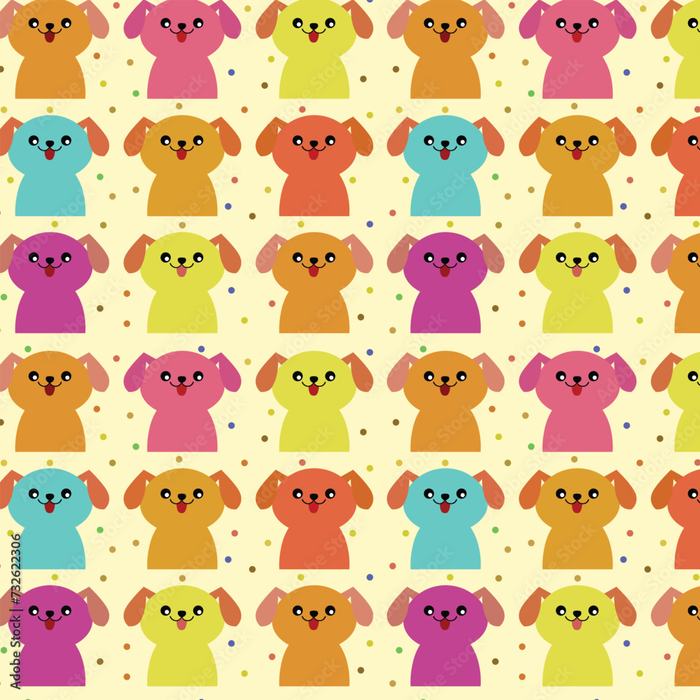 Obraz premium Vector dog face pattern design