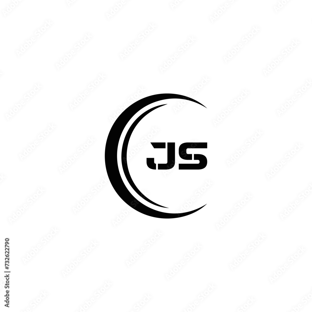 JS logo. JS set , J S design. White JS letter. JS, J S letter logo design. Initial letter JS letter logo set, linked circle uppercase monogram logo. J S letter logo vector design.	
