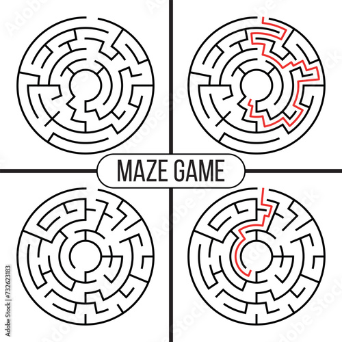 Advanced Circular Maze Puzzle Game And Solution Combo	