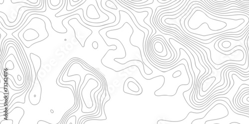 Topographic map background geographic line map with seamless ornament design. The black on white contours vector topography stylized height of the lines map.