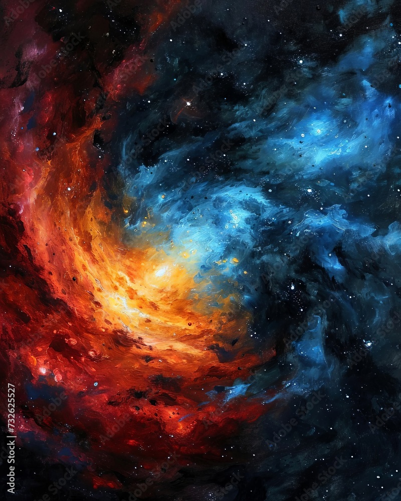 Fototapeta premium Colorful nebula in space