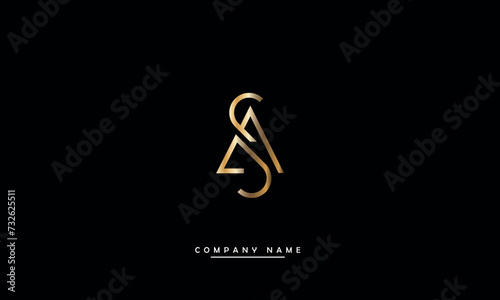 SA, AS, S, A Abstract Letters Logo Monogram