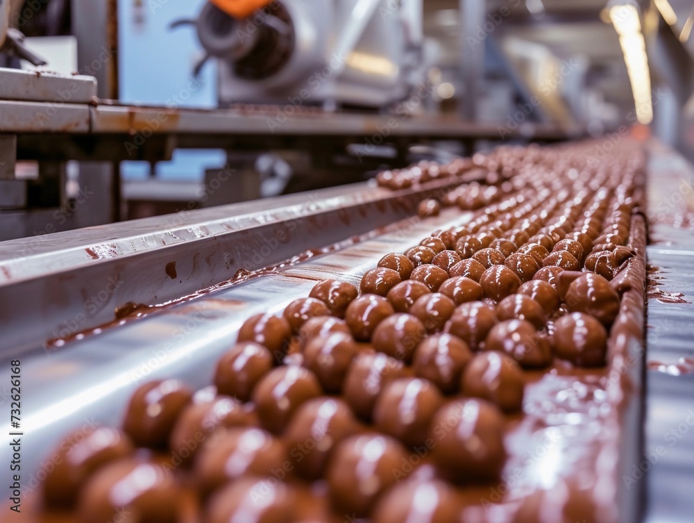 Automated Chocolate Candy Conveyance Automated Chocolate Candy Conveyance