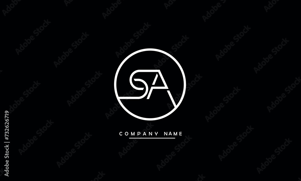 Obraz premium SA, AS, S, A Abstract Letters Logo Monogram