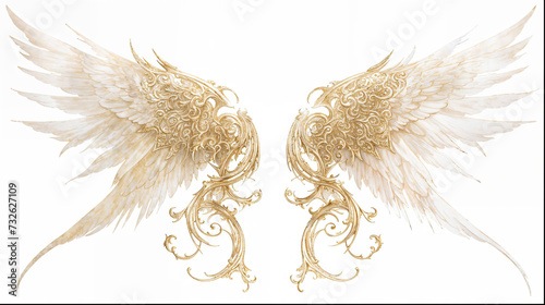 Angel wings isolated on white background