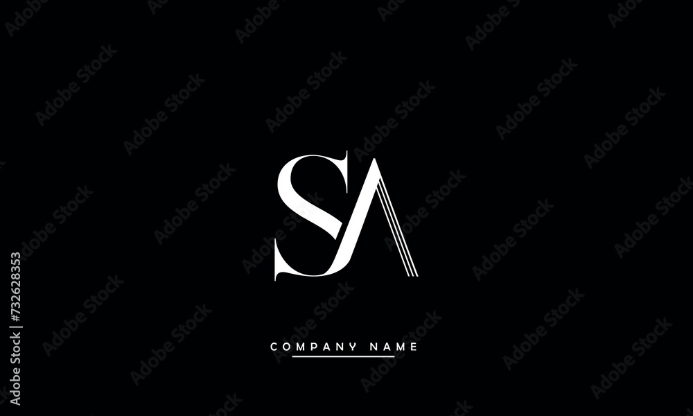 SA, AS, S, A Abstract Letters Logo Monogram SA, AS, S, A Abstract Letters Logo Monogram