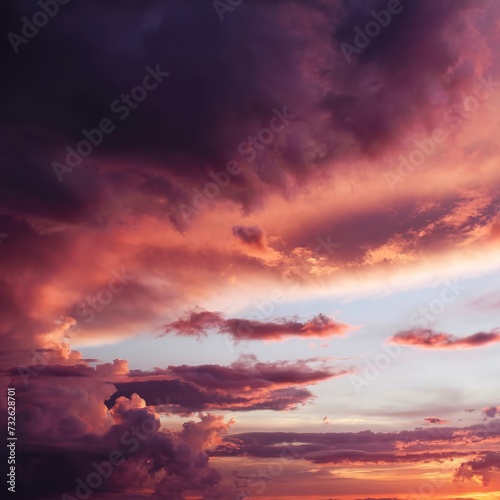 beautiful sky with pink clouds