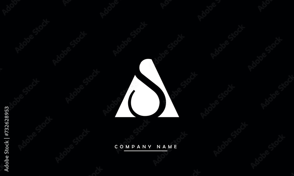 Fototapeta premium SA, AS, S, A Abstract Letters Logo Monogram