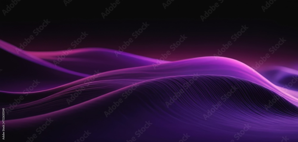 Naklejka premium Gradient waves purple and pink. Volumetric gradient shapes.