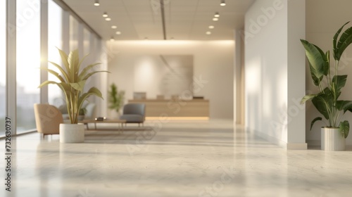 Blurred background of a light modern office