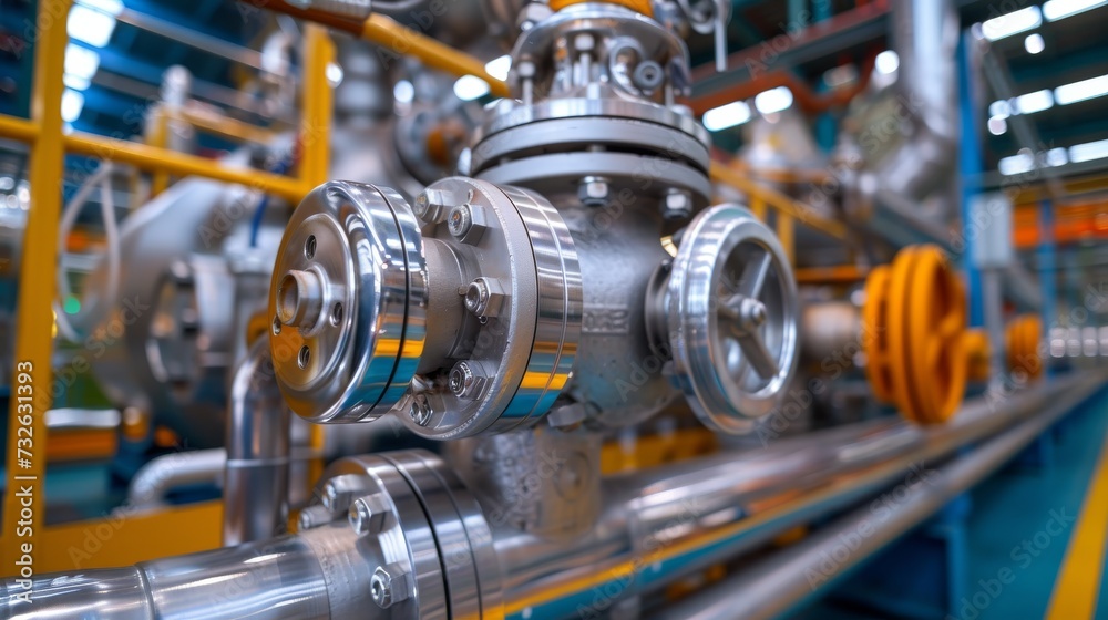 Machinery and steam turbine at a power plant background Machinery and steam turbine at a power plant background