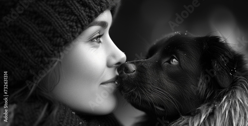 Portray the bond between humans and animals through images of people interacting with their beloved pets in moments of joy and companionship High-resolution photograph clean sharp focus.