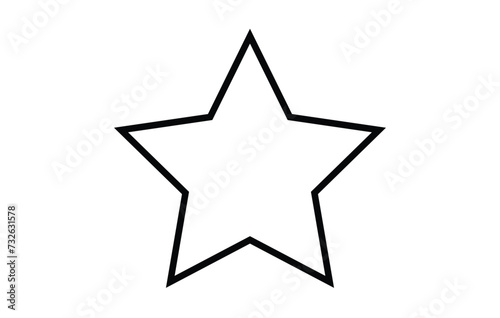 Star icon, classic form, outline variant. Easily colorable vector design on isolated background. Vector illustration. Eps file 235.