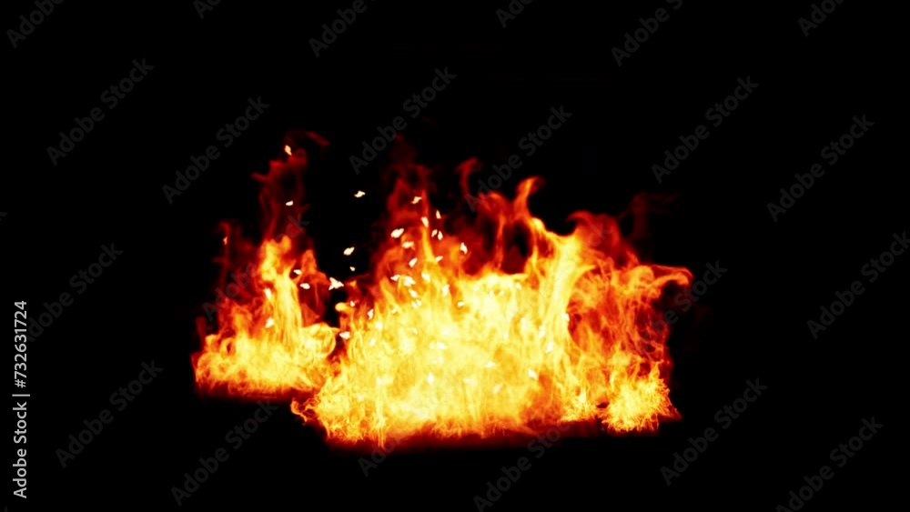 Close-up of a blazing fire with the colors of real flames, hellish background, Isolated by Alpha channel, transparent background, Close-up of a blazing fire with the colors of real flames, hellish background, Isolated by Alpha channel, transparent background,