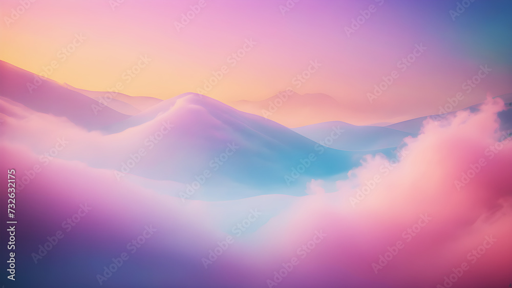 Design a soft and dreamy abstract background using pastel colors, gentle gradients, and abstract shapes to create a serene and otherworldly atmosphere