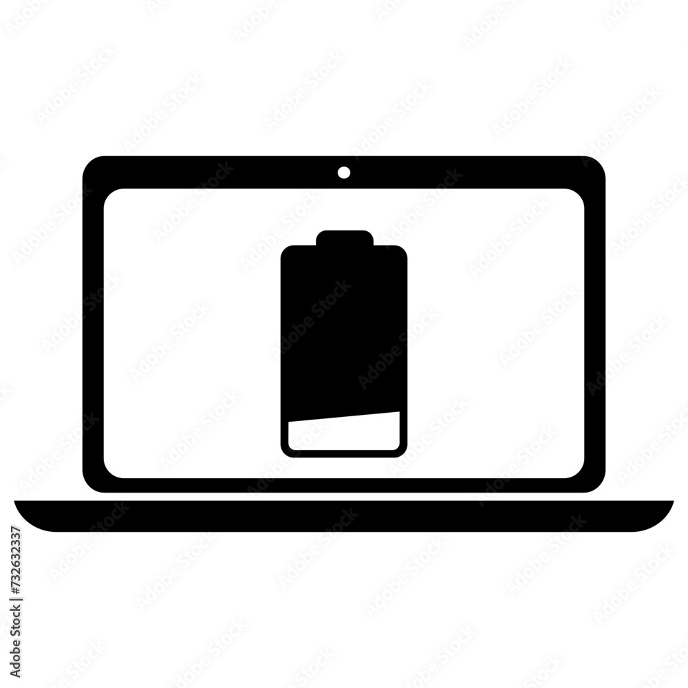 Laptop Battery Charging Filled Icon | Charging Icon | laptop Charging Level Indicator [15%]