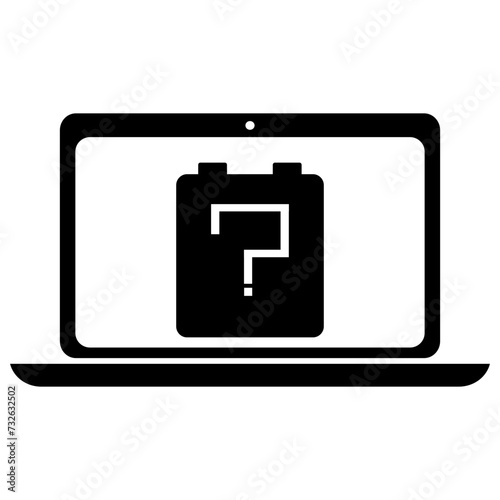 Laptop Battery Charging Filled Icon | Question Mark in Zinc Carbon laptop Charging | Charging Icon