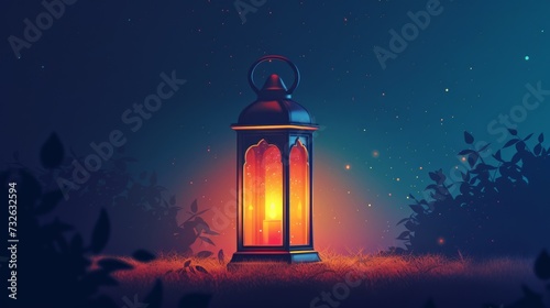 Minimalist Islamic Ramadan lantern background photo