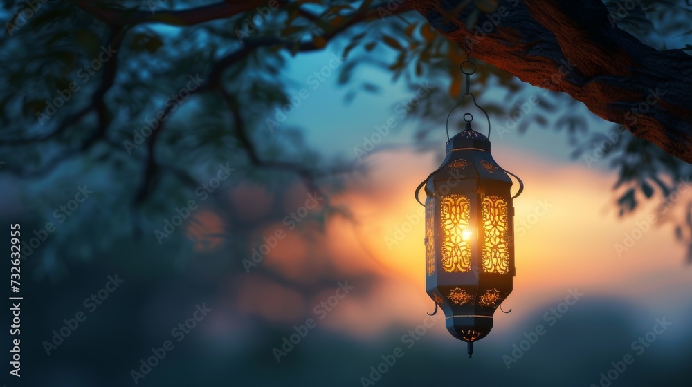 Minimalist Islamic Ramadan lantern background