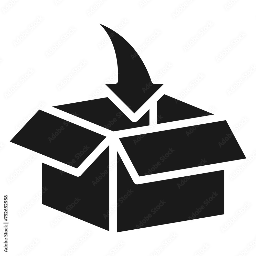 delivery box glyph icon isolated on white background. cargo box vector icon for web, mobile and ui design delivery box glyph icon isolated on white background. cargo box vector icon for web, mobile and ui design