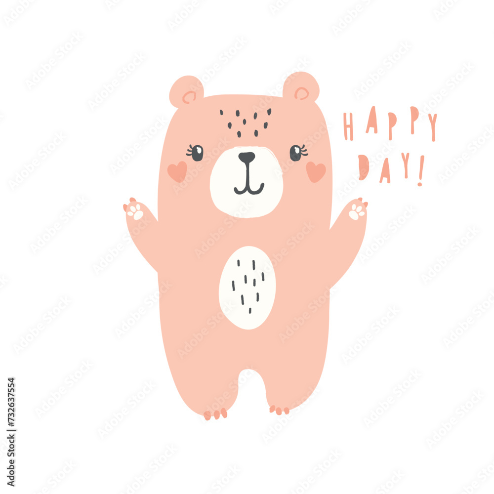 cute baby bear, forest animal